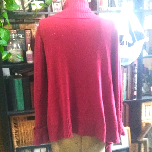 INC sparkly red open front cardi L - Picture 2 of 3